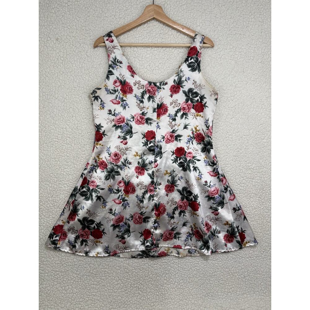 Vtg Feruccio Satin Floral Chemise Night Gown Slip Mini Dress Lingerie‎ Size M - Picture 4 of 8